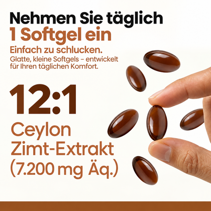 Täglich 1 Softgel-Kapsel einnehmen